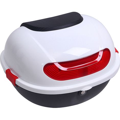 Coffre Moto Grand Format Imperméable Résistant aux Chocs Coffre de Rangement Universel pour Scooter Blanc (1/5)