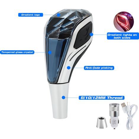 Dieser für Toyota-Fahrzeuge entwickelte LED-Kristall-Automatikschaltknauf verfügt über einen beidseitig hintergrundbeleuchteten Knauf. Blau. 135 R. 246 Stück pro Packung. (1/4)