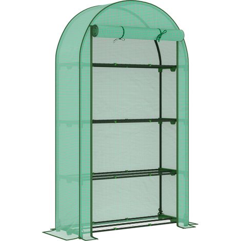 Serre de jardin et de balcon 4 niveaux avec étagères, bâche PE pour légumes et plantes, 105 x 45 x 160 cm, vert (1/5)