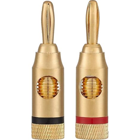 32 fiches banane Divers accessoire de portail, à vis ouverte, cuivre plaqué or 24 carats, diamètre 4 mm, longueur 45 mm, pour câbles 12-18 AWG (1/5)