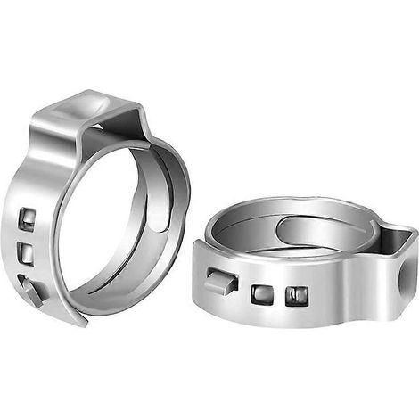 100 pinces Pex à sertir 1/2 pouce, bagues de serrage en acier inoxydable, colliers de fixation pour tuyaux, lot de 100, diamètre 12,7 mm, usage plomberie et chauffage. (1/5)