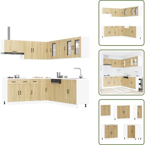 11-tlg. Küchenschrank-Set Kalmar Sonoma-Eiche Holzwerkstoff - Küchenschrank-Set - Küchenschrank-Sets - Küchenzeile Einbauküche - Küchenschrank (1/5)