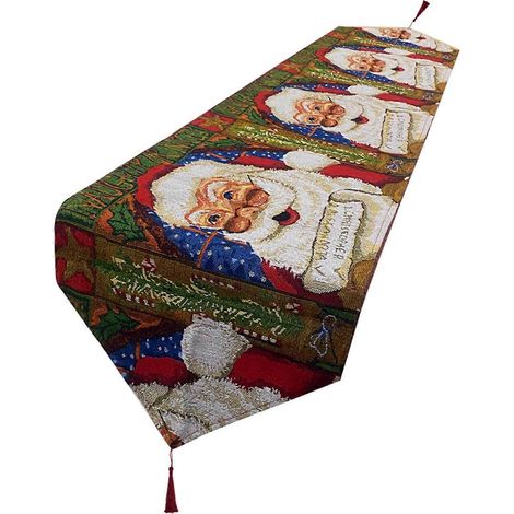 Chemin de table élégant à motifs de flocons de neige pour la décoration de table de Noël, style champêtre. (1/5)
