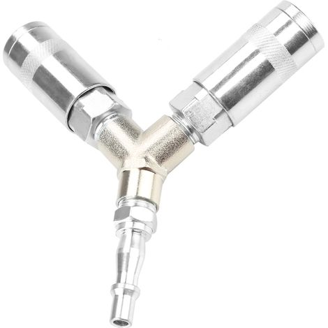 Raccord rapide pneumatique en Y 3 voies 1/4" BSP, connecteur pour compresseur d'air, fer galvanisé (1/5)