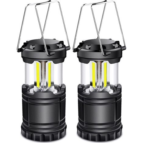 Lanterne Camping LED, Lampe Camping portable 350LM avec poignées en métal, pour Tente Camping Randonnée Pêche Cave etc, 2 pièces (1/5)