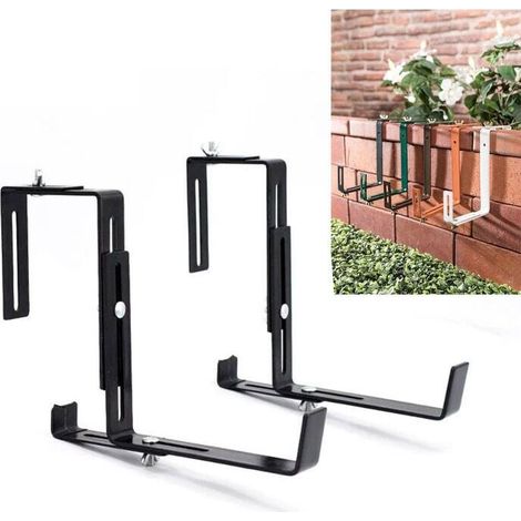 Anthracite Flower Pot Holder - Sturdy, Width-Adjustable Flower Box Holder - Metal Flower Pot Hanger for Balcony (1/5)