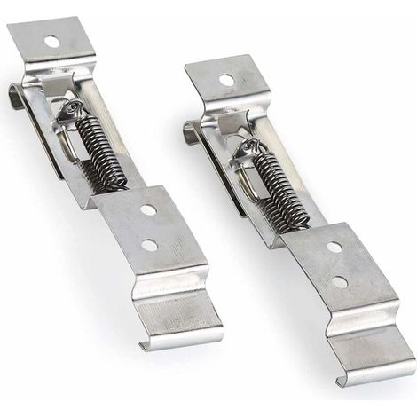 Paire de pinces de maintien de plaque d'immatriculation de remorque en acier inoxydable, ressort, argenté, durable et professionnel