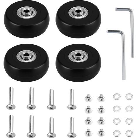 4 roulettes universelles de rechange pour valises, 50 mm x 18 mm, pour chariots, poussettes, en caoutchouc (1/5)