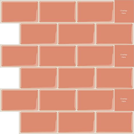 10 Pcs Orange Sticker Carrelage Adhesif Mural 3D Cuisine Salle de Bain (30.5x 30.5cm)