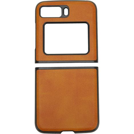 Étui Flip en Cuir pour Moto Razr 2022 - Protection Antichoc et Antrayures, Marron (1/5)