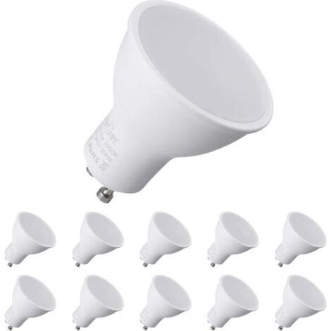 HOXILEELEOAmpoules LED GU10, 7W équivalent Ampoule Halogène 70W, Blanc Chaud 3000K, 120°Larges Faisceaux, Ampoules LED Spot, Lot de 10 (1/5)