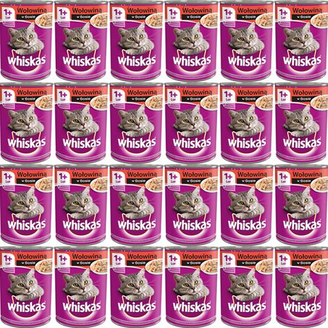 Patée pour chat adulte au bœuf en sauce 400 g – Aliment humide riche en protéines – Source de vitamines et oligo-éléments – Whiskas