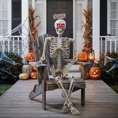 5.3ft Light Up Animated Halloween Skeleton (1/2)
