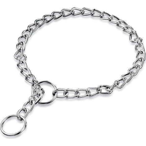 Hundehalsband aus Metall, Hundekette, Halsband aus Stahl, rutschfest, für das Training und Spazierengehen von Haustieren, 3 mm x 55 cm (1/4)