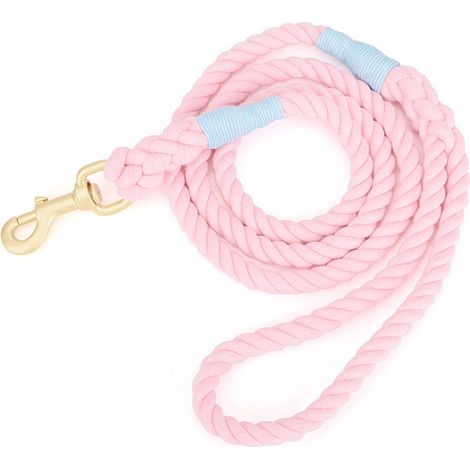 Laisse en corde pour chien, corde tressée de traction multicolore en coton pour chiens de taille moyenne et grande