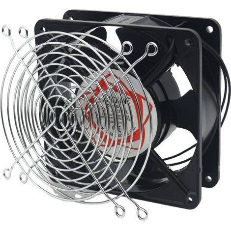Axial fan for fireplace cassette, insertable, high temperature, with metal blades, quiet and universal. 120 x 120 x 38 mm (1/5)