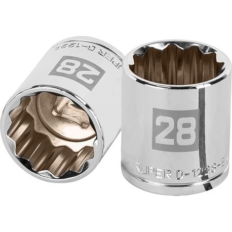Llave vaso bihexagonal, cuadro 1/2" - 28 mm