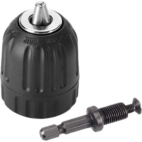 Ensemble de 2 Mandrins à Serrage Manuel 10 mm pour Perceuse sans Clé avec Outils de Quincaillerie (1/4)