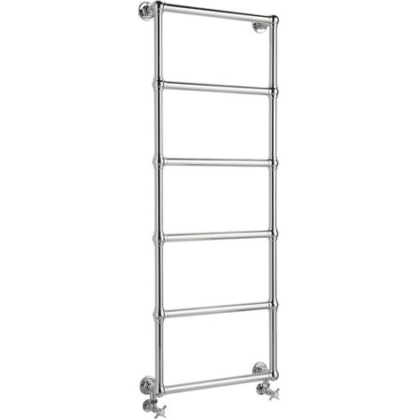 Hudson Reed – Sèche-serviettes eau chaude rétro chromé 155cm x 60cm – Acier 1,5mm – Puissance 362W – Raccordement chauffage central