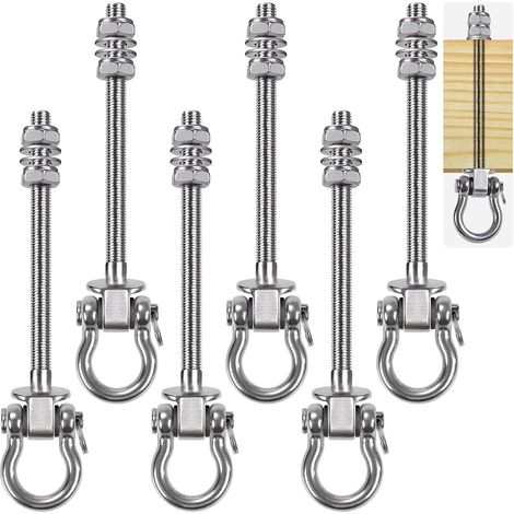 Lot de 6 Support de balançoire Robuste, 235 mm, Crochets de balançoire pour Chaise de hamac de Yoga à Poutre en Bois et en Acier, Sac de Frappe (1/5)