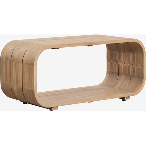 SKLUM Beistelltisch für den Garten, rechteckig, 85x35 cm, aus Akazienholz Brivori Helles Akazienbraun (1/5)