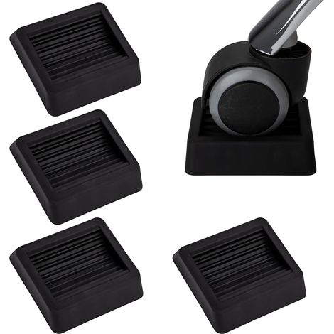 Lot de 4 Pièces Patins Antidérapants pour roulettes de Meubles en Caoutchouc Tasses de roulettes de Chaise de Bureau pour Meubles Canapés et Lits (1/5)