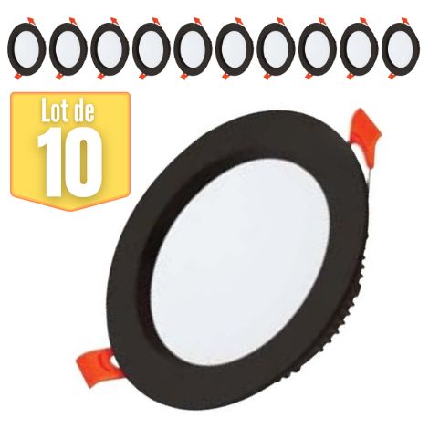 Lot de 10 spots ALEXA SMD LED rond noir 30W 7000K (1/3)