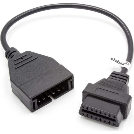 vhbw OBD2 - Adapterkabel 12Pin auf 16Pin für OBD-Diagnosegerät kompatibel mit ältere General Motors Company, Chevrolet Modelle - mit dem 12Pin-Anschluss