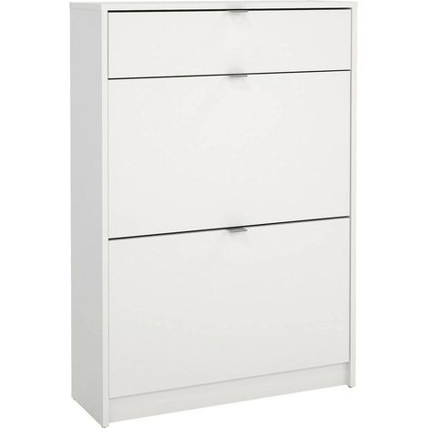 Dmora - Schuhschrank Edith, Schuhregal, Mehrzweck-Eingangsgarderobe, Möbel für Schuhe, 70x24 h101 cm, Weiß