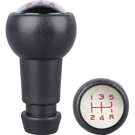 Pommeau de Vitesse 5 Vitesses Rouge Compatible Peugeot Citroën Modèles 106 107 205 206 301 306 (1/4)