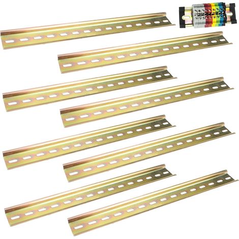 8 Rails DIN Colorés en Acier 29,5×3,5×7,5 Mm  Rail De Montage Pour Disjoncteurs Et Équipements Électriques (1/5)