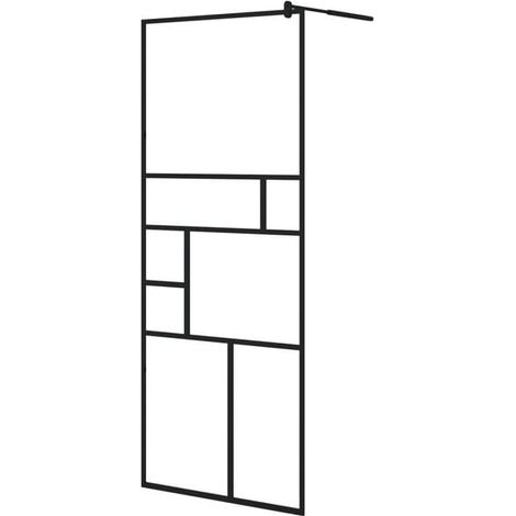 Cabine de douche en verre ESG transparent, 80x195 cm, noire.