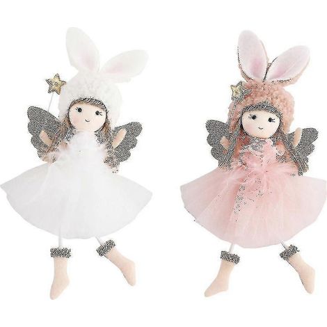 Ornement de Noël Chapeau pendentif de fille Décor de sapin de Noël Poupée ange en peluche pendentif Décoration de Noël (1/5)