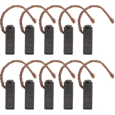 Lot de 2 paires de balais de charbon pour meuleuse d'angle, meuleuse vibrante, perceuse, marteau électrique 5 x 6 x 14 mm (1/5)