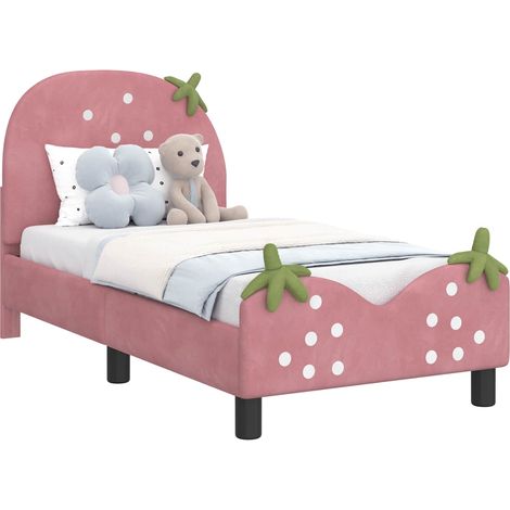 Toddler Bed Frame with Headboard Pink 70 x 140 cm Velvet vidaXL