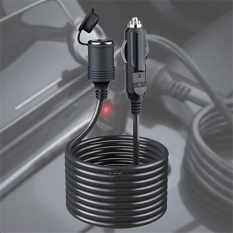 Rallonge Allume Cigare de Voiture: 5 m Câble Allume Cigare 12 V, Rallonge Prise Allume Cigare avec Fusible 15 A pour 12 V/24 V (1/5)