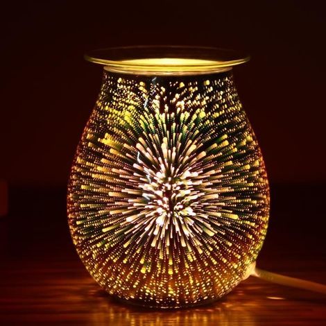 Diffuseur électrique 3D en verre, brûleur de cire aromatique, lampe de parfum, veilleuse, diffuseur d'arôme (1/4)