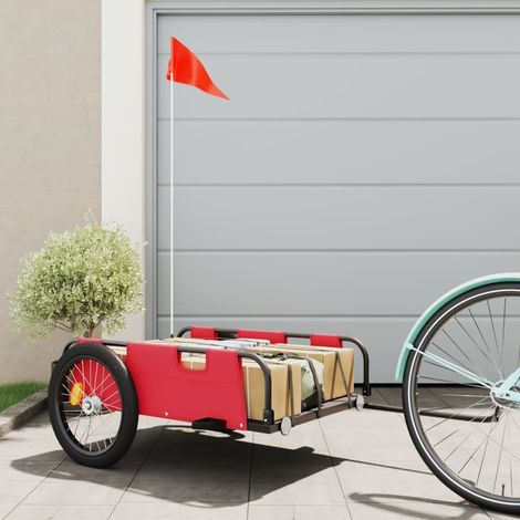 Remorque de vélo cargo rouge tissu oxford et fer vidaXL322592