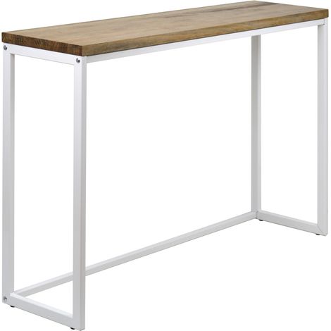 Recibidor madera maciza y acero modelo Design acabado Blanco Mate y Efecto madera envejecida medidas 300x980x800mm