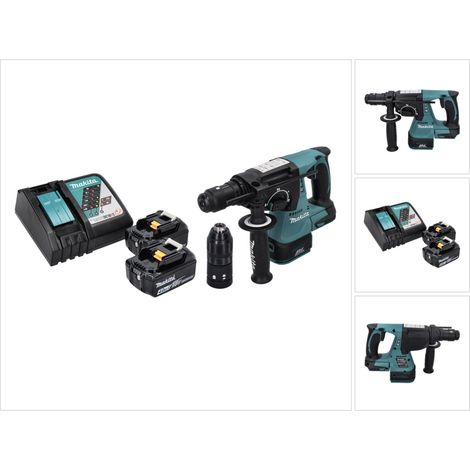 Makita DHR 243 RM trapano a percussione a batteria 18 V SDS plus Brushless + 2x batteria 4,0 Ah + caricabatterie