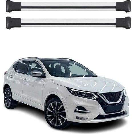 OMAC Aluminium Dachträger Querträger für Nissan Qashqai J11 2013-2021 – Max. 75 kg – 2 Stangen Silber (1/5)