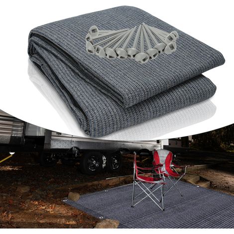 SWANEW Stuoia per tenda da campeggio, Stuoia per tenda da campeggio, Stuoia per tenda da campeggio, Telo da terra per caravan 250x350CM,Grigio (1/5)