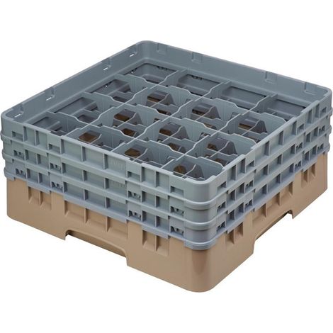 Casier à verres 16 compartiments beige - Hauteur de 143 à 349 mm - Camrack Cambro