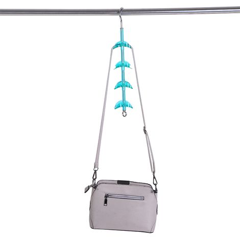 Drehbarer Handtaschenhalter, Taschenaufhänger, Hängeregal, Aufbewahrungsorganizer, Blau (1/5)
