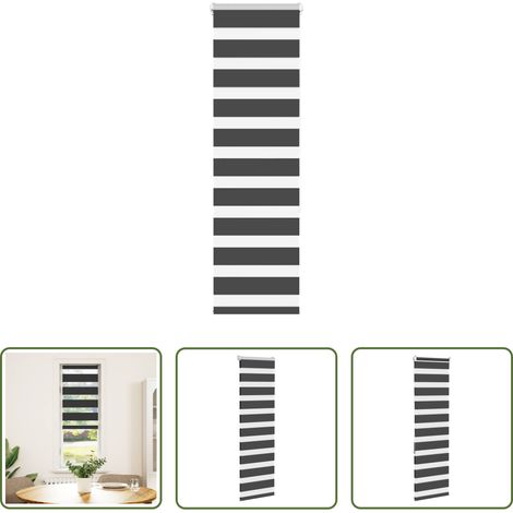vidaXL Fensterrollo - Doppelrollo Schwarz 40x150 cm Stoffbreite 35,9 cm Polyester (1/5)