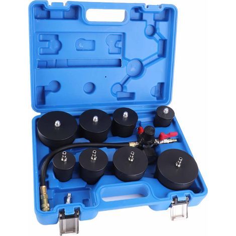 9-piece turbo system leak tester kit, with pressure gauge for air pressure and boost testing (1/5)