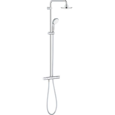 Grohe Vitalio Start System 160 Colonne de douche avec mitigeur thermostatique + douche de tête + douchette à main, chrome (G26832000)