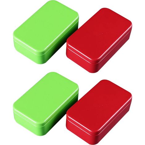 Lot de 4 boîtes métalliques rectangulaires avec couvercle, idéales pour ranger thé, bonbons, baumes et autres petits trésors. (1/5)