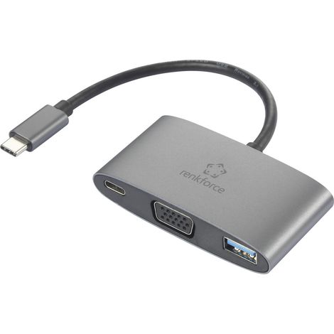 Renkforce USB-C®, VGA Adapter [1x USB-C® Stecker - 1x USB-C® Buchse (Power Delivery), VGA-Buchse, US (1/5)