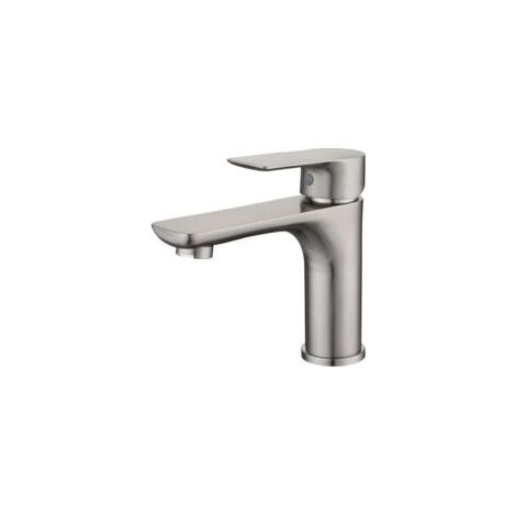 QORVA-Mitigeur de lavabo en acier inoxydable SUS304 – Finition brossée – Noyau de valve céramique – Installation facile – Pour eau chaude et froide (1/3)